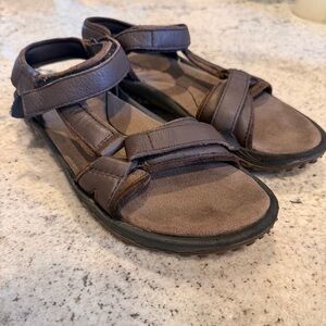 Teva Brown leather Sport Sandals Womens 8.5 adjustable strap